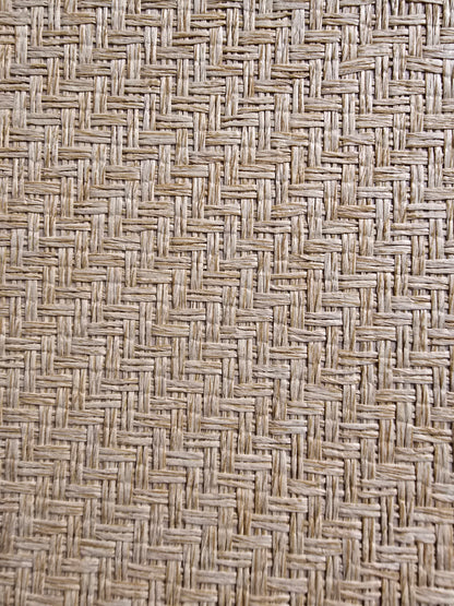 Japanese Summerhouse - Handmade Grasscloth Wallpaper - Biscuit