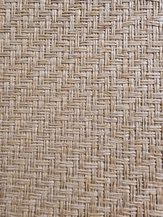 Japanese Summerhouse - Handmade Grasscloth Wallpaper - Biscuit