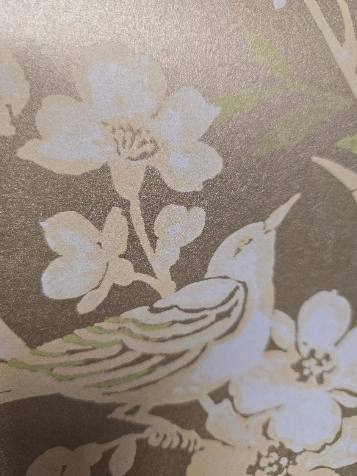 Blooms and Birds Wallpaper – Gold