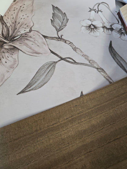 Paulownia - Wood Veneer WIDE Wallpaper - Light Walnut