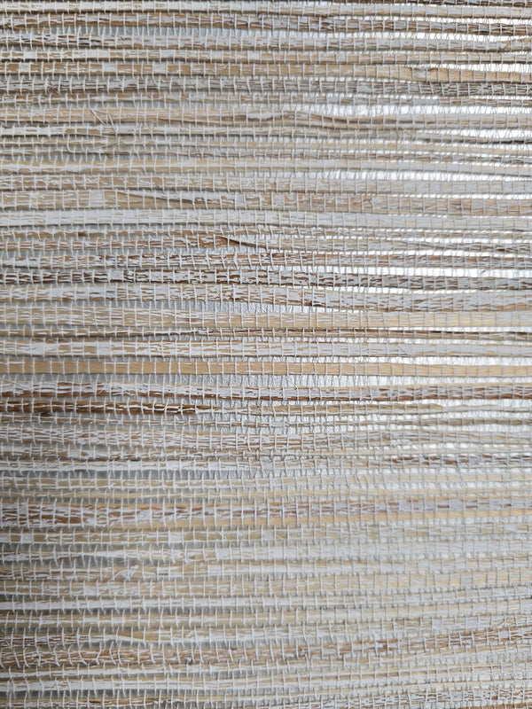 Sample - Hemp Revolution - 100% Hemp Wallpaper - White with Neutral