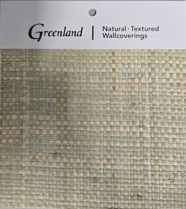 Sample - Basket Weave Wallpaper - Lightest Green