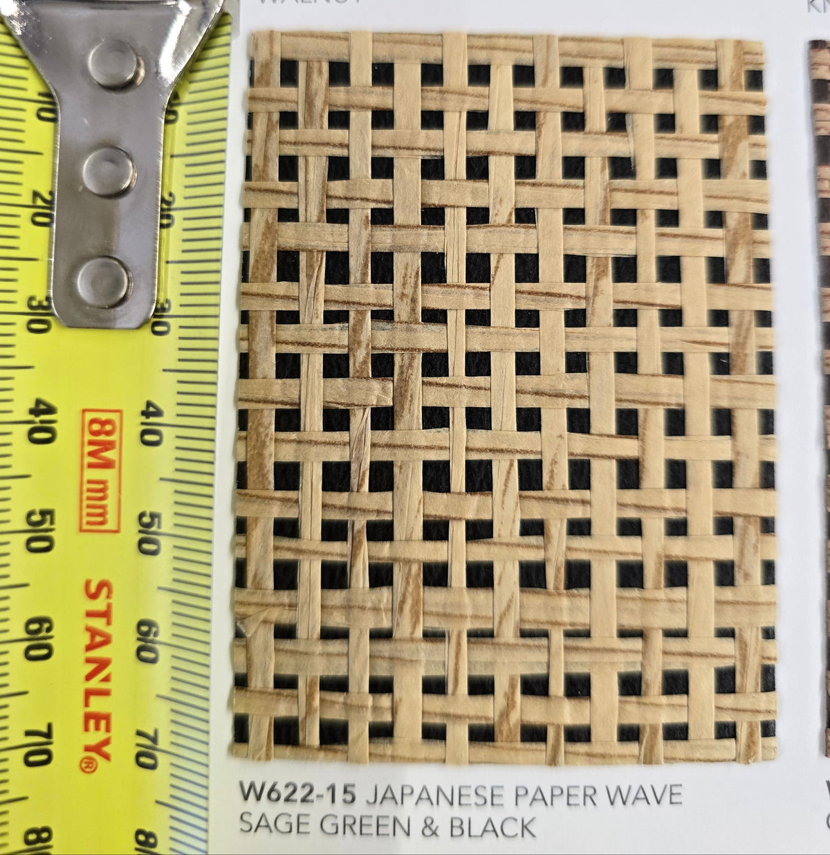 Japanese Paper Weave Wide Wallpaper - Black
