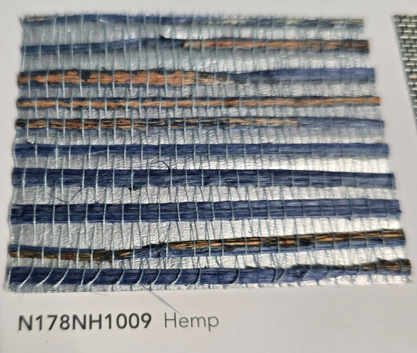 Sample - Hemp Revolution - 100% Hemp Wallpaper - Blue Mirror