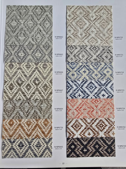 Diamond Wave - Grasscloth Wallpaper - Caramel Latte