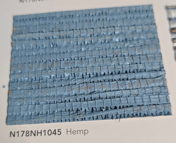 Sample - Hemp Revolution - 100% Hemp Wallpaper - Straight Baby Blue