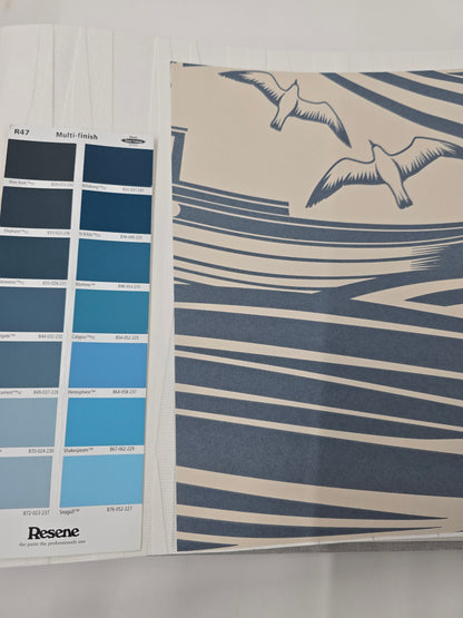 Whitby Boat Wallpaper - Denim