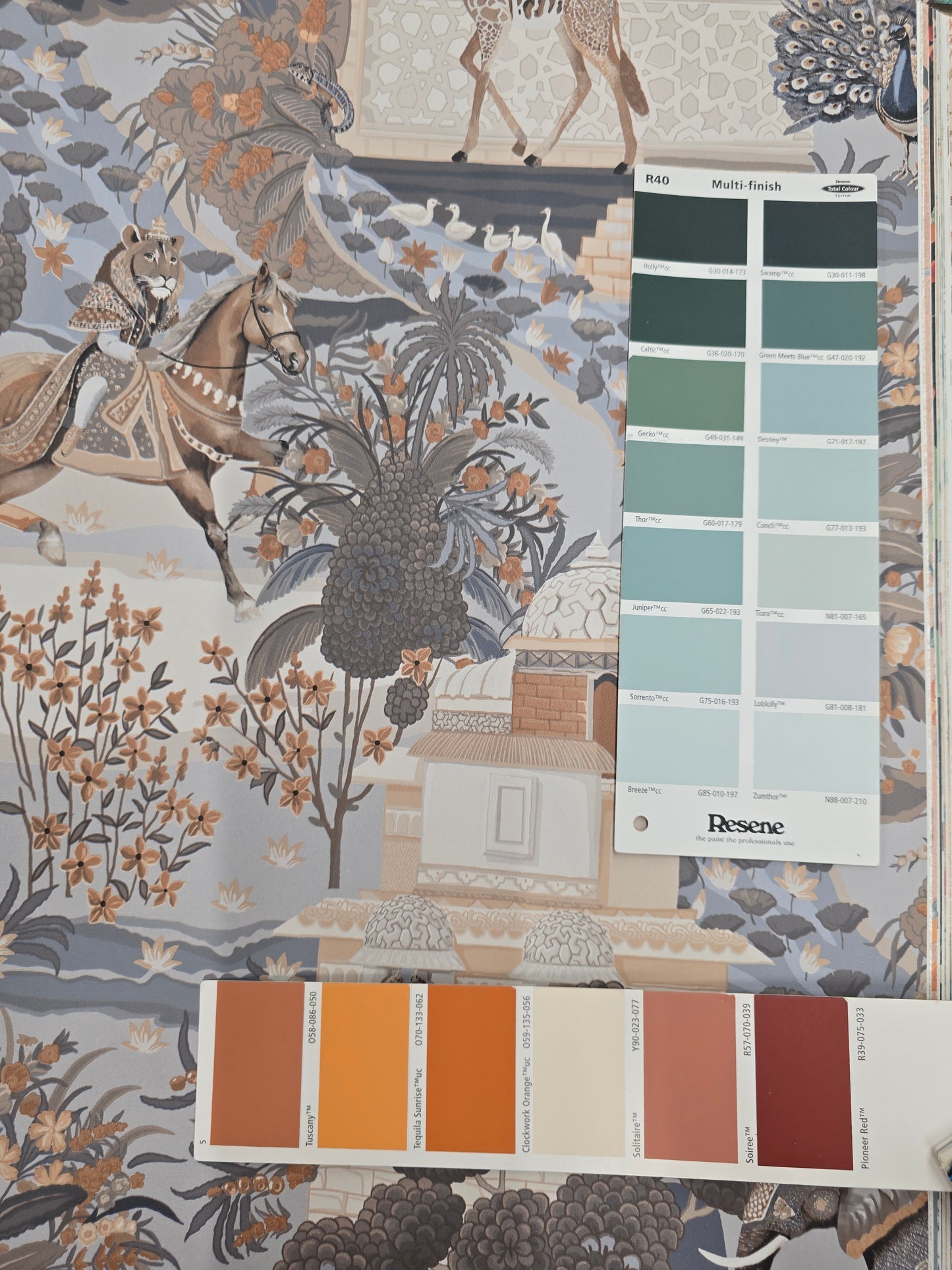 Jal Mahal - Royal Fairy-Tale Wallpaper -Navy/Orange