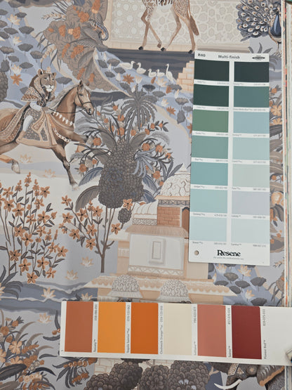 Jal Mahal - Royal Fairy-Tale Wallpaper -Navy/Orange