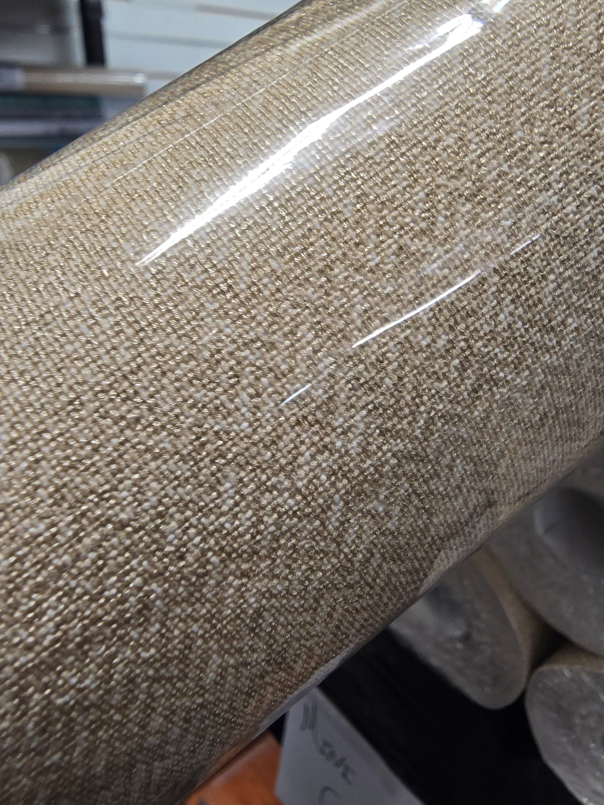 Mini Chevron Textured Wallpaper - Metallise Beige - 17 Rolls Left