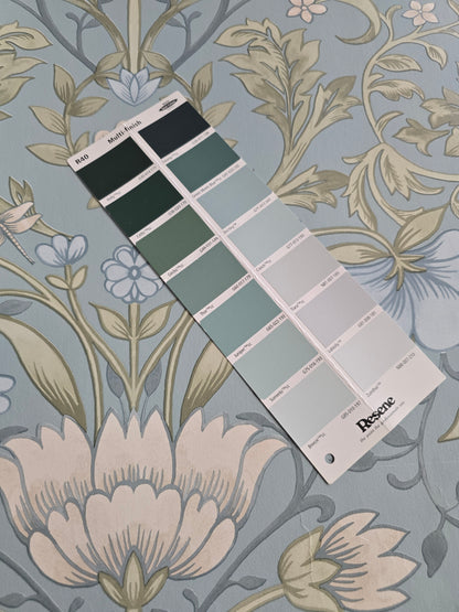 Emiliana - Trailing Floral Wallpaper - Soft Blue