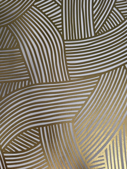 Inky Dhow – Foil Wallpaper – White/Gold
