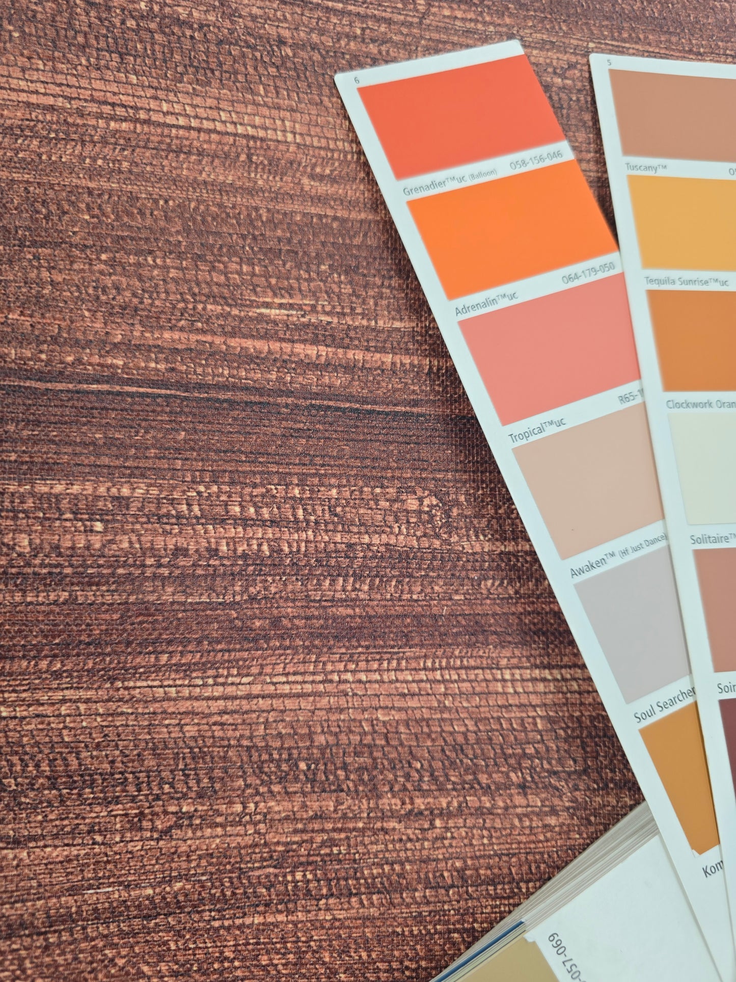 Vinyl Grasscloth Wallpaper - Red Orange