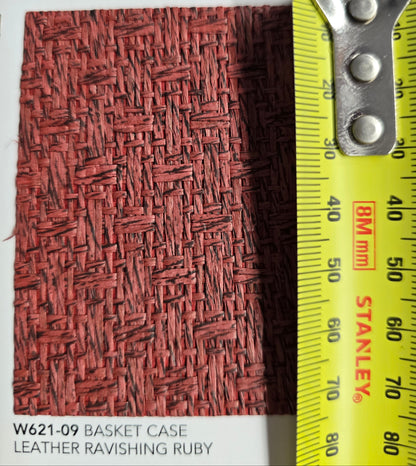 Basket Case - Grasscloth Wallpaper - Ruby