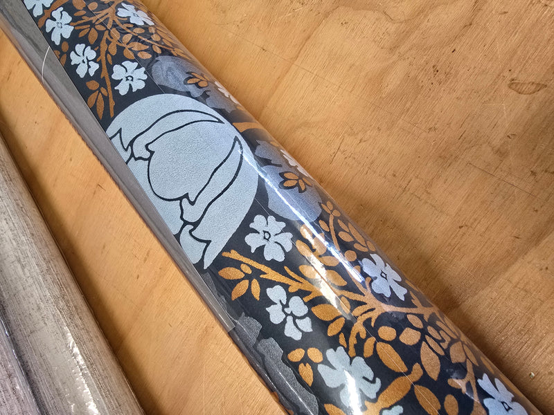 Foxtrot Wallpaper - Blue  and Gold - Discontinuing