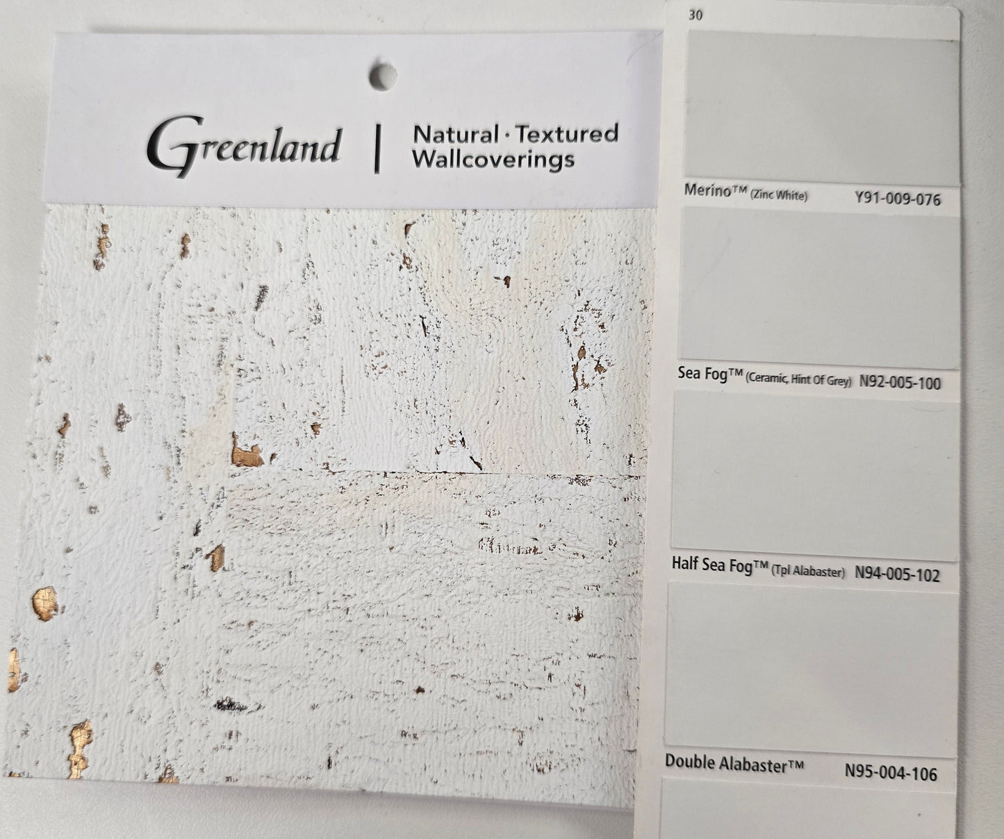 Lasmin Cork Metallic Wallpaper - White/Gold