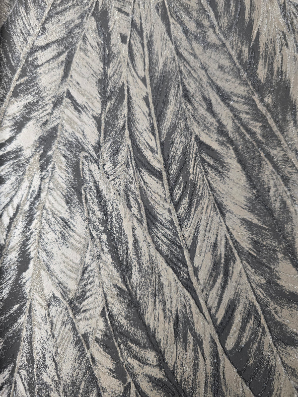 Sample – Bulu Luxury Bead Wallpaper – Charcoal Gold
