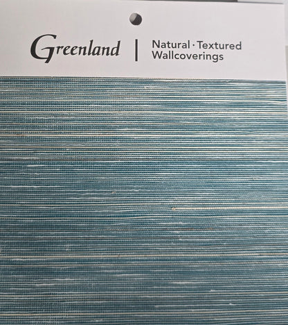 Shimmery WIDE Grasscloth Wallpaper - Deep Sea