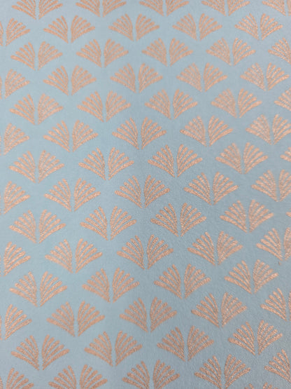 Tiny Fans - Metallic Art Deco Wallpaper - Turquoise Gold