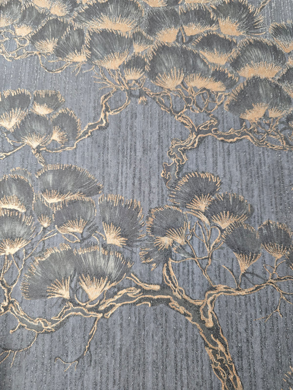 Sample – Matsu Luxury Bead Wallpaper – Navy Bronze