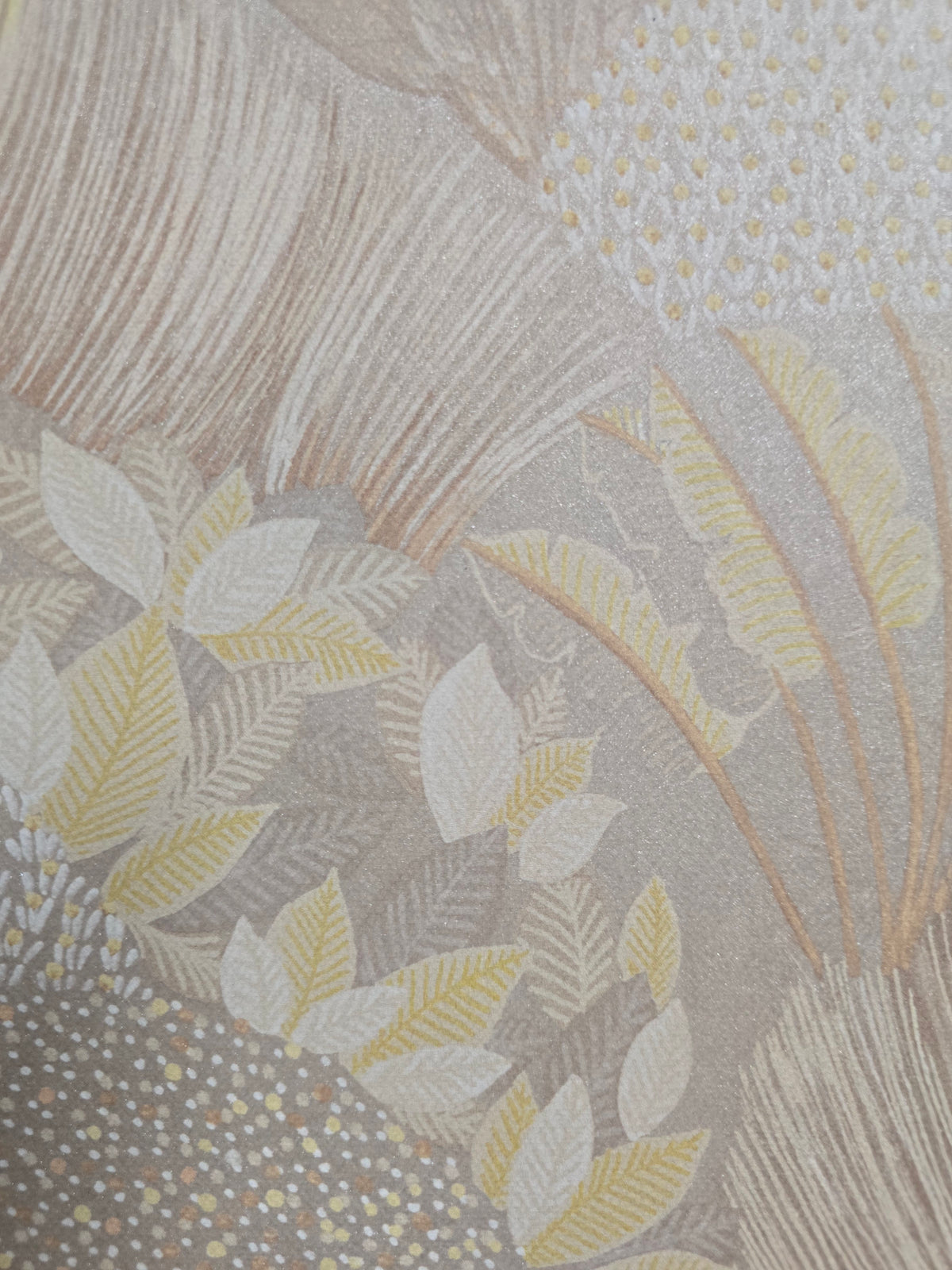 Fanned Trees Wallpaper – Beige Shimmer