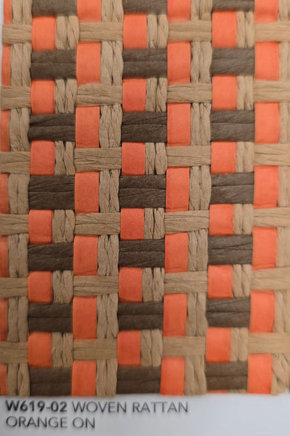 Woven Rattan - Grasscloth Wallpaper - Mandarin