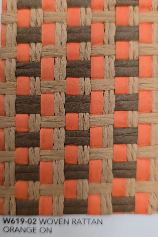 Woven Rattan - Grasscloth Wallpaper - Mandarin
