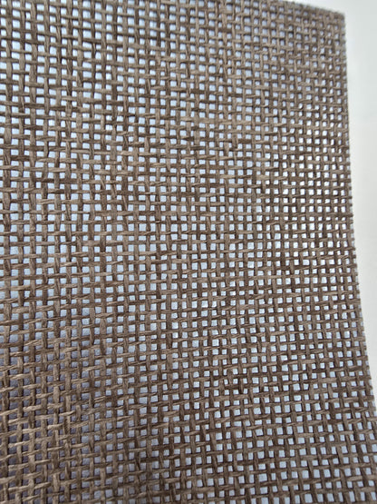Burlap Fine Weave Grasscloth Wallpaper - Jute on Metallic Blue