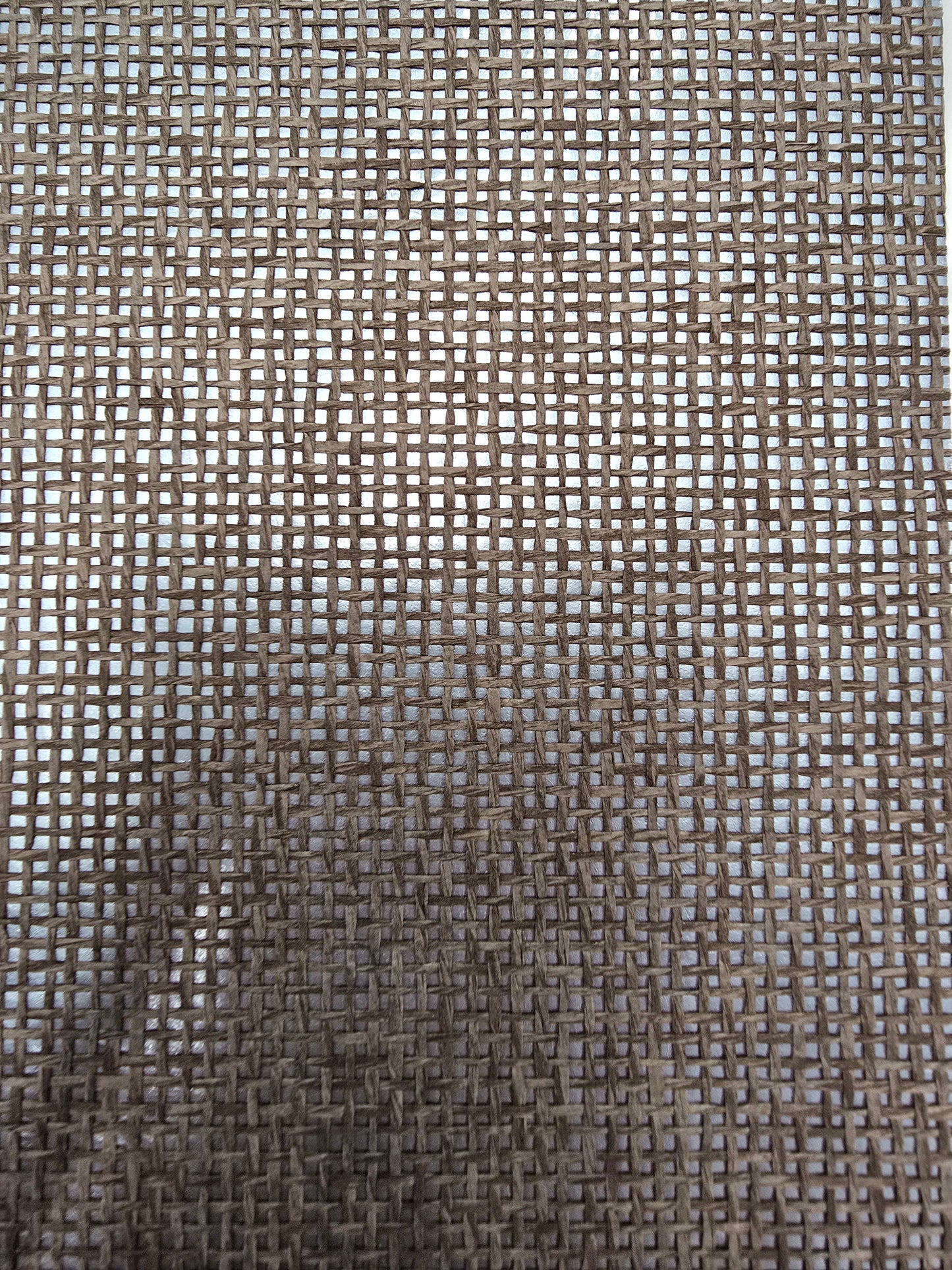 Burlap Fine Weave Grasscloth Wallpaper - Jute on Metallic Blue