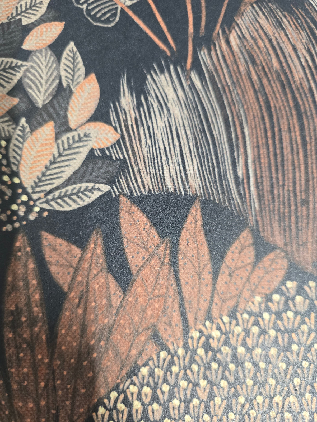 Sample – Fanned Trees Wallpaper – Charcoal