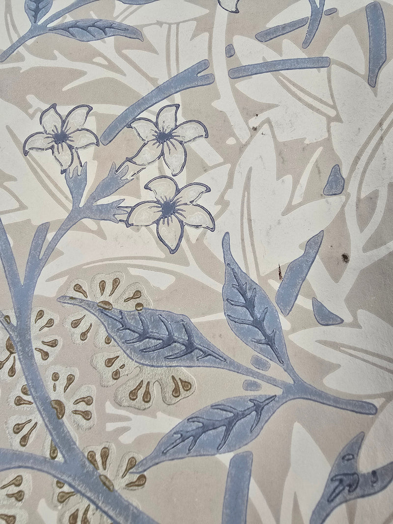 Jasmine - William Morris Wallpaper -  Ecru / Woad