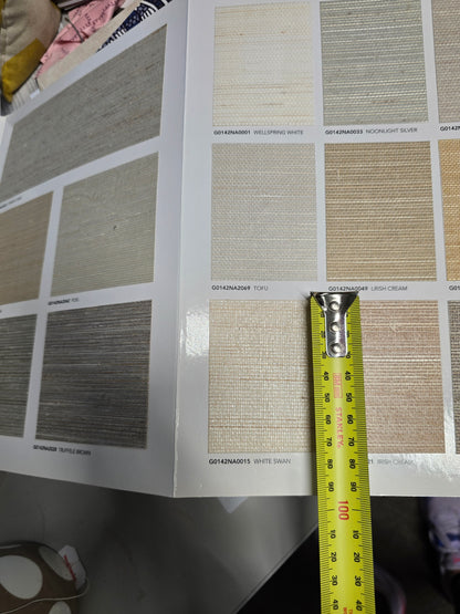 Abaca Natural Fibre WIDE Wallpaper - White Swan