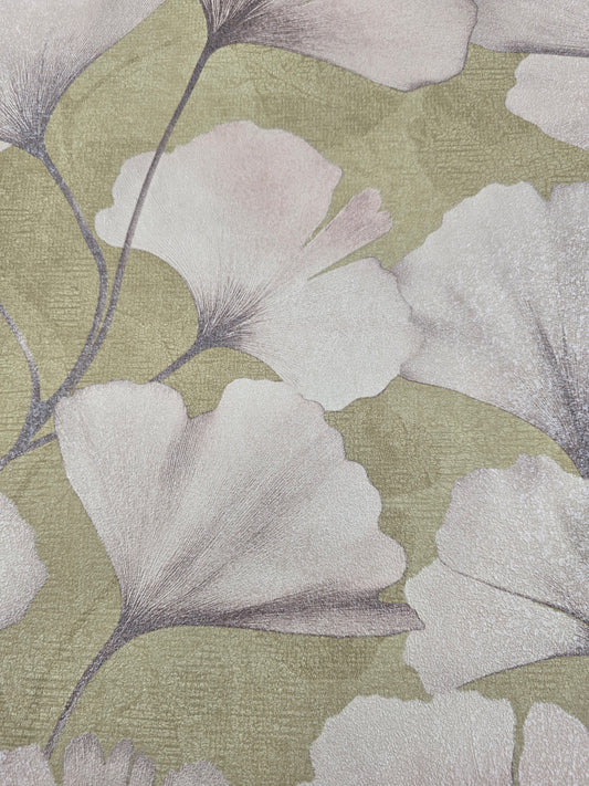 Elara Ginkgo Wallpaper – Blush & Ochre