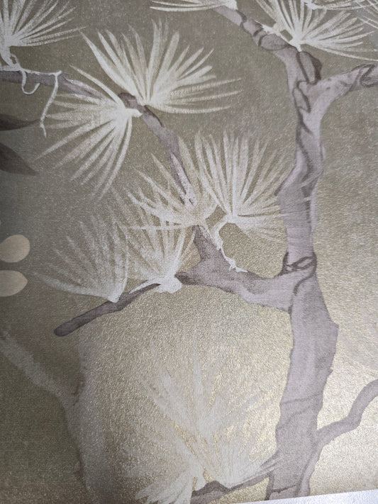 Pine Shadow Wisteria Wallpaper – Gold
