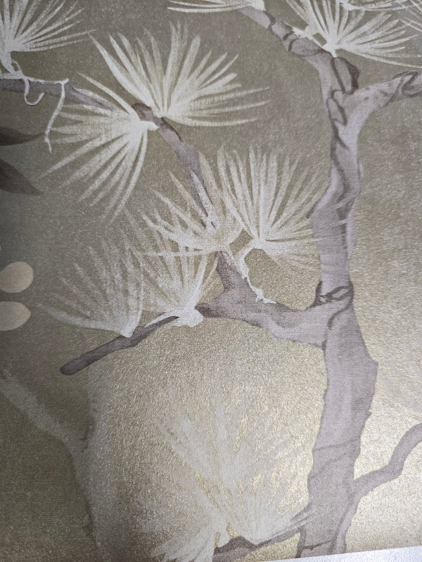 Sample – Pine Shadow Wisteria Wallpaper – Gold