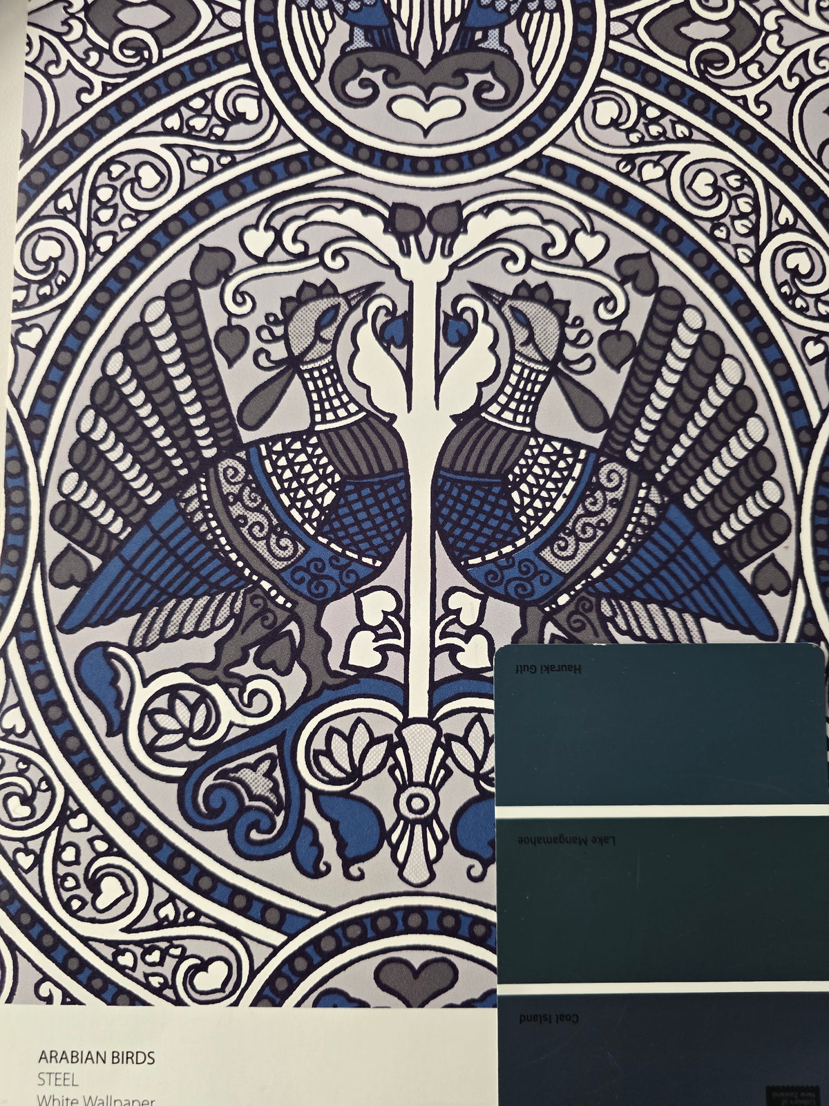 Arabian Birds Florence Broadhurst Wallpaper - Steel