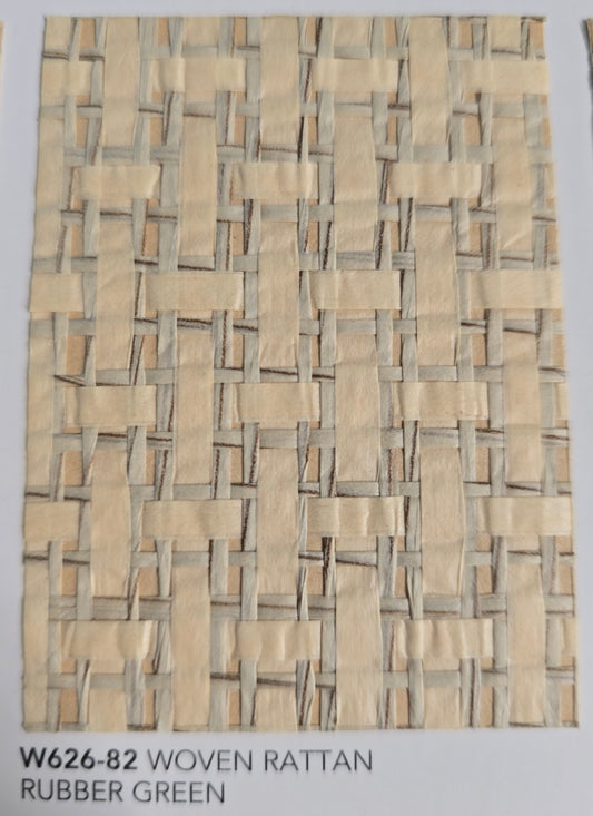 Natural Woven Rattan Wide Wallpaper – Rubber Green