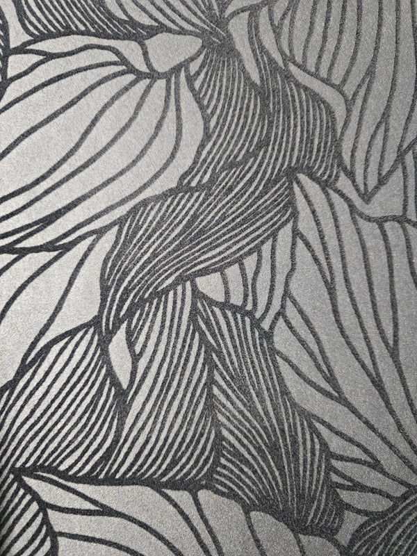 Sample – Florelle Velvet Flock Wallpaper – Navy