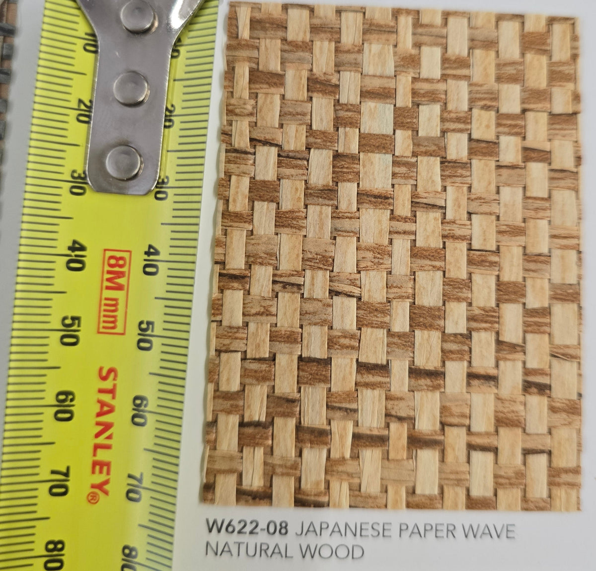 Japanese Paper Weave Wide Wallpaper - Natural Wood