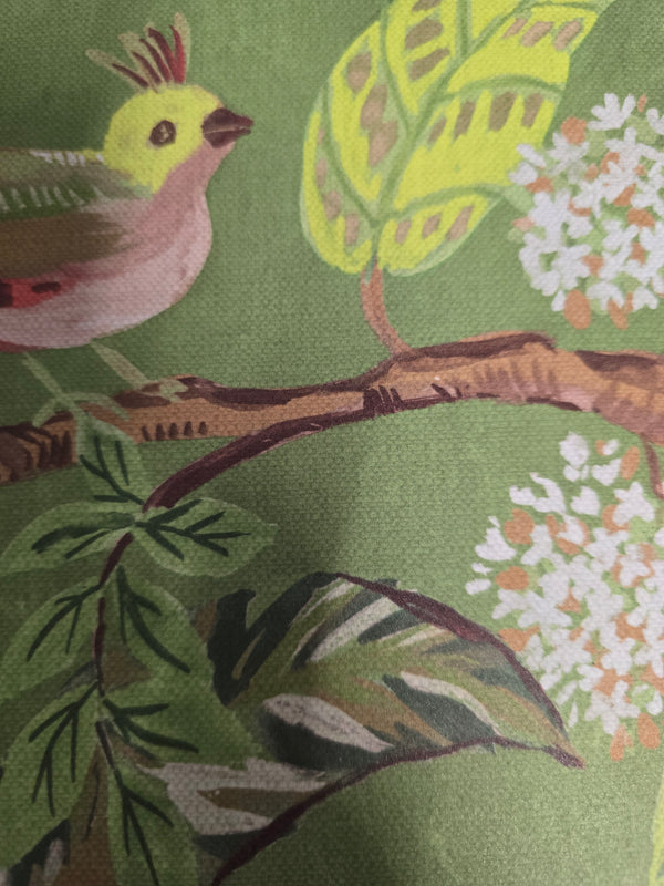 Sample – Birds Sing and Flowers Bloom Wallpaper – Green