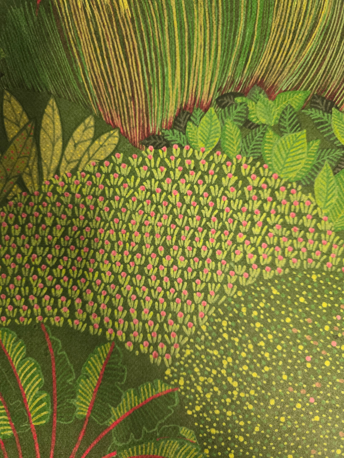 Sample – Fanned Trees Wallpaper – Green