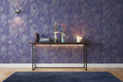 Room Shot with Dreamcatcher Purple/Silver Wallpaper