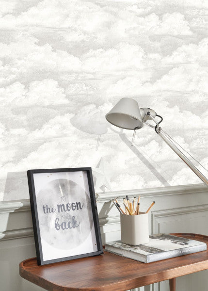 Nuage Wallpaper - Grey/White