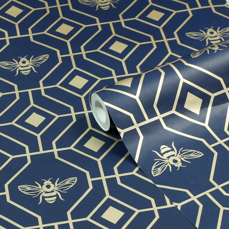 Art Deco Bee Wallpaper - 3 Colours