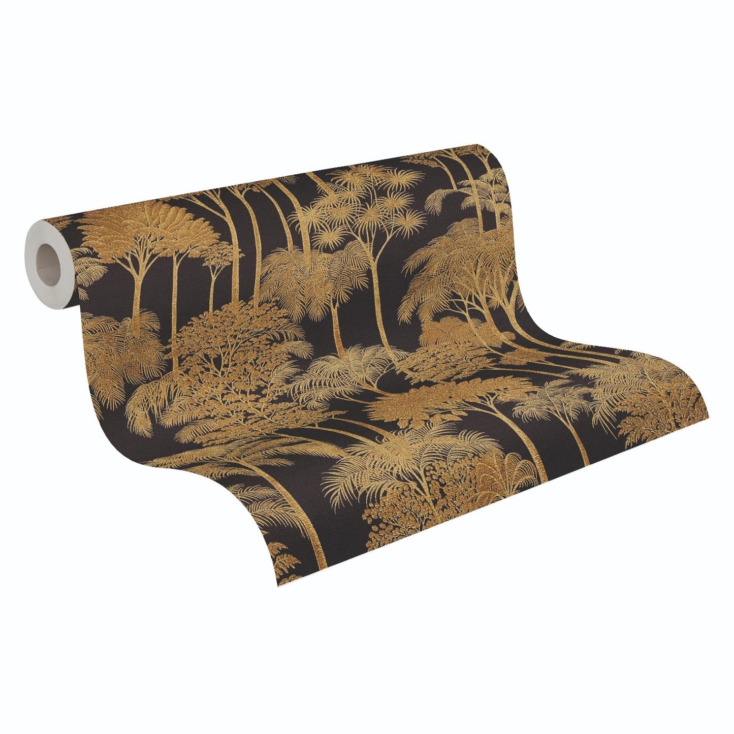 Cuba Forest Wallpaper - Black and Gold - Vinyl
