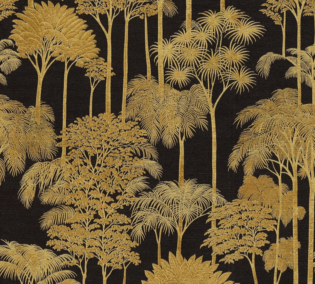 Cuba Forest Wallpaper - Black and Gold - Vinyl