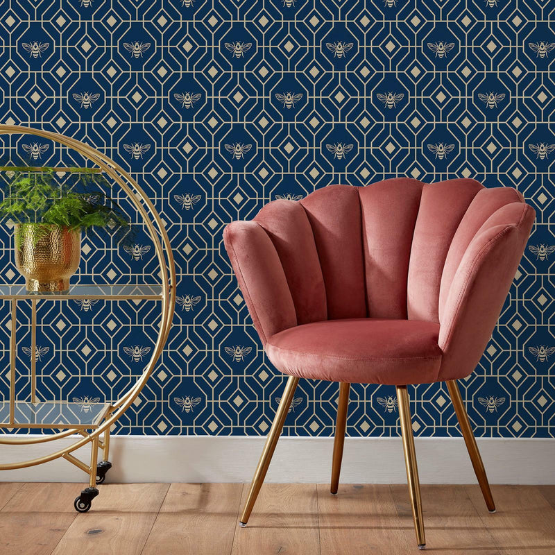 Art Deco Bee Wallpaper - 3 Colours