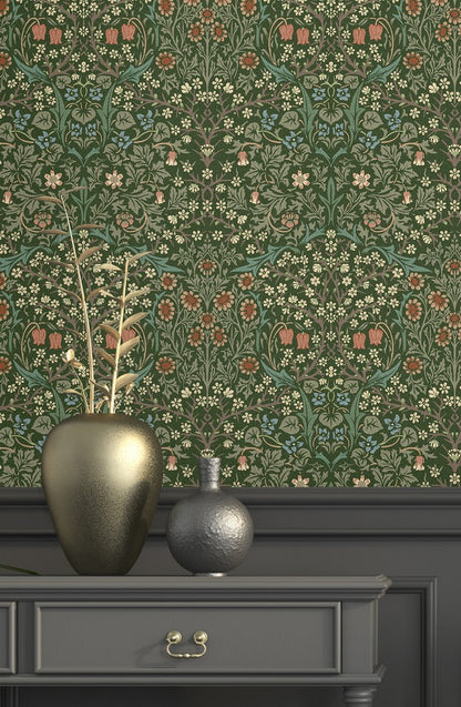 Blackthorn Wallpaper - Green