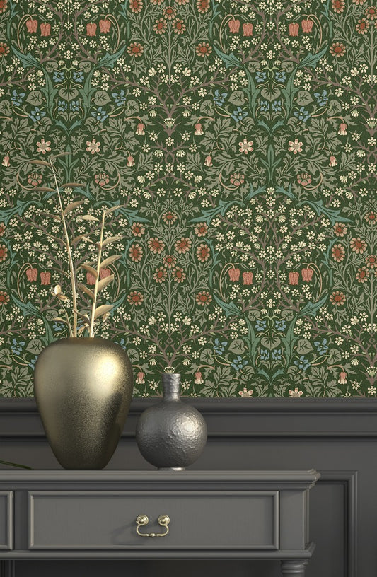 Blackthorn Wallpaper - Green