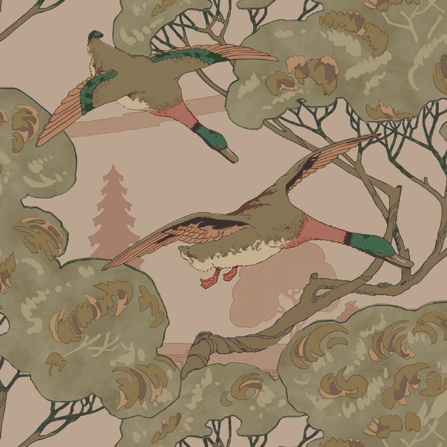 Grand Flying Ducks Wallpaper - Plaster